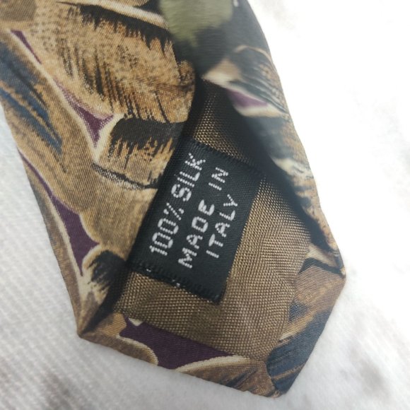 Vintage Mens Ted Lapidus silk necktie tie toucan bird tropical leaf Italy made - Picture 5 of 8